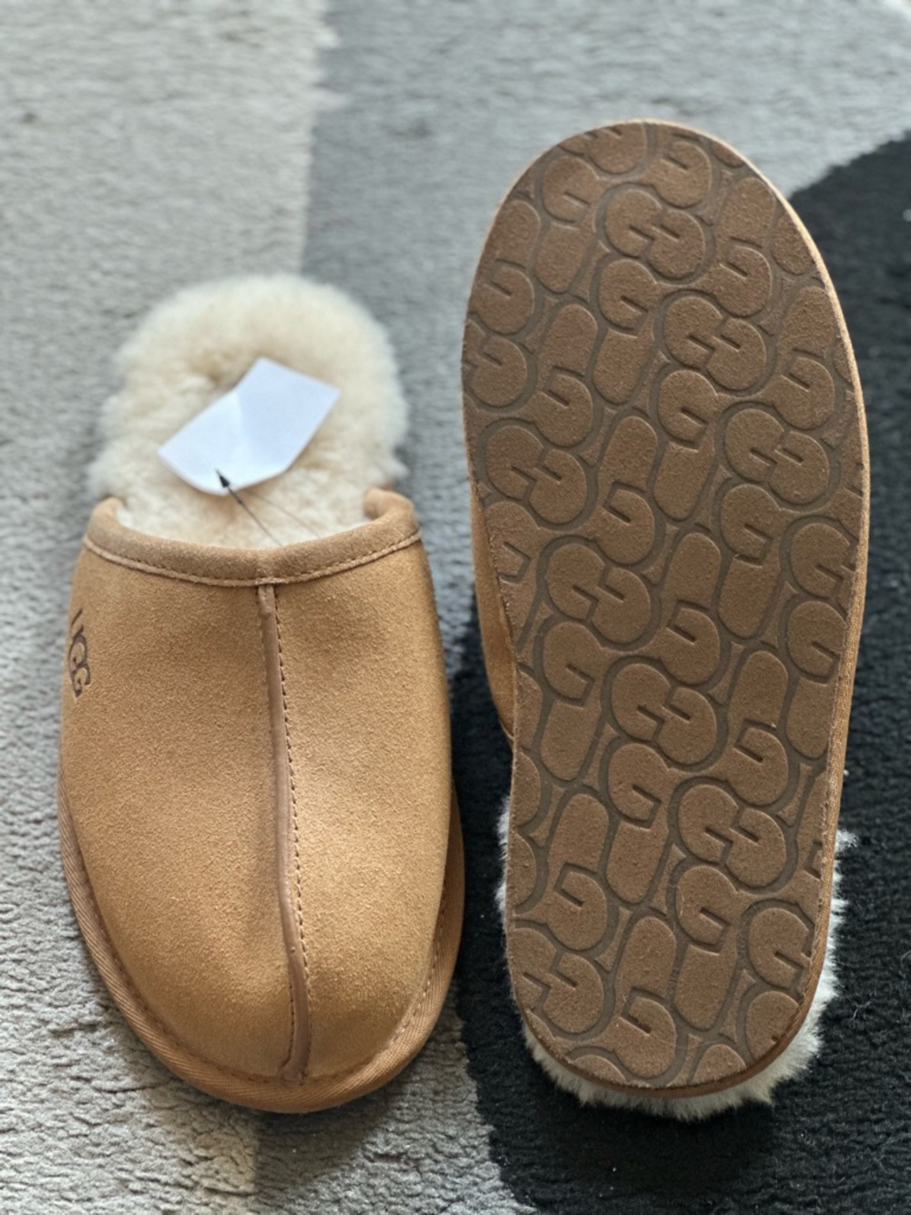 UGG Chestnut/Cream Shearling Slide Slippers